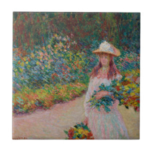 Jeune fille dans le jardin de Giverny, 1888 Tegeltje