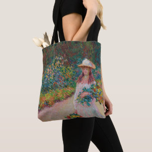 Jeune fille dans le jardin de Giverny, 1888 Tote Bag