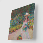 Jeune fille dans le jardin de Giverny, 1888 Vierkante Klok (Hoek)