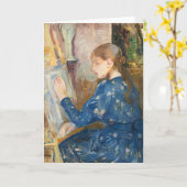Jeune Fille Écrivant | Berthe Morisot Kaart (Gele Bloem)