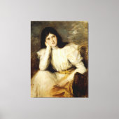Jeune Fille Reveuse, Portrait de Berthi Capel Canvas Afdruk (Voorkant)
