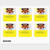 jeus met zonnebloemen mok magnet note vierkante sticker (Vel)