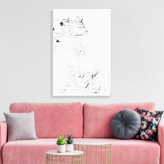 Jeux de Construction Building's Games Tekening 6 C Canvas Afdruk (Insitu (Woonkamer))