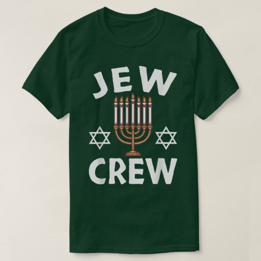Jew Crew Menorah Jewish Holiday Funny Matching Han T-shirt (Design voorkant)