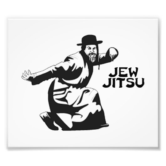 Jew Jitsu Foto afdrukken | Joodse balie Mitzvah Gi (Voorkant)