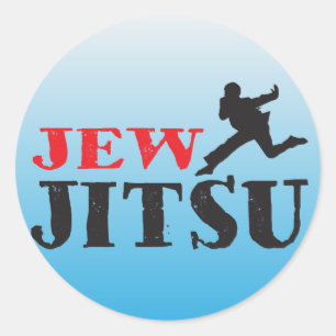 Jew Jitsu - Funny Jewish humor Ronde Sticker