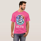 Jew Jitsu Grappige Joodse Vechtsporten BJJ Brazili T-shirt (Voorkant volledig)