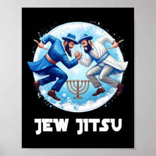 Jew Jitsu Karate Funny Hanukkah Jiu Jitsu Martial Poster