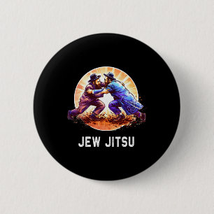 Jew Jitsu Karate Grappig Chanoeka Braziliaanse Jiu Ronde Button 5,7 Cm