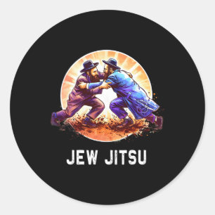 Jew Jitsu Karate Grappig Chanoeka Braziliaanse Jiu Ronde Sticker