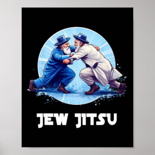 Jew Jitsu Karate Grappig Chanoeka Martial Arts Cha Poster