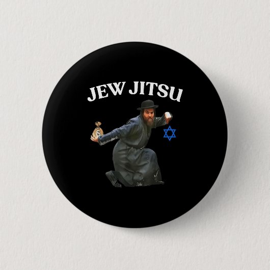 Jew Jitsu Kunstwerk Ronde Button 5,7 Cm (Voorkant)