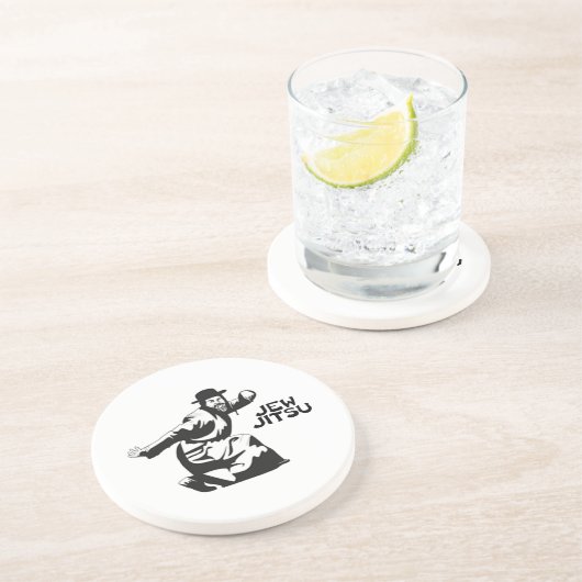 Jew Jitsu Onderzetter | Joodse balie Mitzvah Gifts (Zijkant)