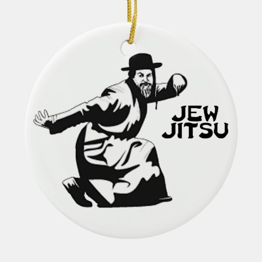 Jew Jitsu Ornament | Joodse balie Mitzvah Gifts (Voorkant)