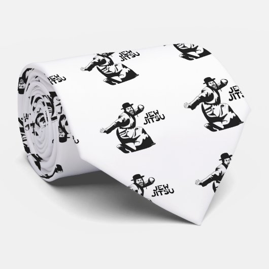 Jew Jitsu-Stropdas | Joodse Bar Mitzvah Cadeaus Stropdas (Opgerold)