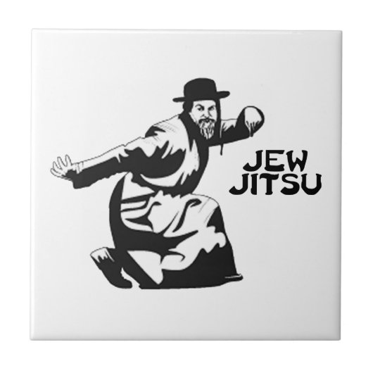 Jew Jitsu Tile | Joodse balie Mitzvah Gifts Tegeltje (Voorkant)