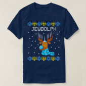 Jewdolph Ugly Hanukkah Sweater Reindeer Menorah Ch T-shirt (Design voorkant)