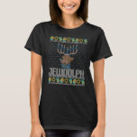 Jewdolph Ugly Hanukkah Sweater Reindeer Menorah Ch T-shirt<br><div class="desc">Jewdolph Ugly Hanukkah Sweater Reindeer Menorah Chanukah</div>