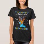 Jewdolph Ugly Hanukkah Sweater Reindeer Menorah Ch T-shirt<br><div class="desc">Jewdolph Ugly Hanukkah Sweater Reindeer Menorah Chanukah</div>