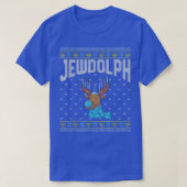 Jewdolph Ugly Hanukkah Sweater Reindeer Menorah Ch T-shirt (Design voorkant)