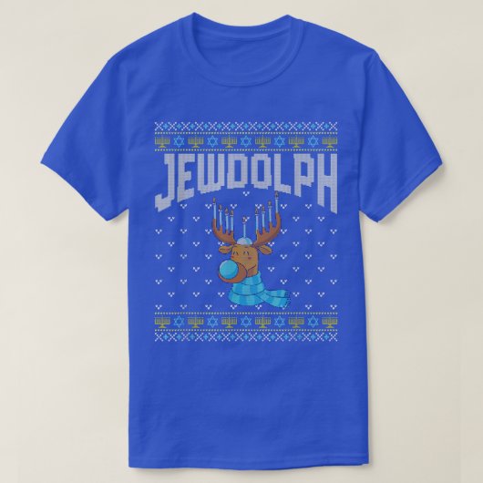 Jewdolph Ugly Hanukkah Sweater Reindeer Menorah Ch T-shirt (Design voorkant)