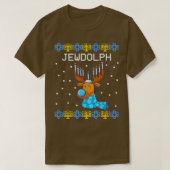 Jewdolph Ugly Hanukkah Sweater Reindeer Menorah Ch T-shirt (Design voorkant)