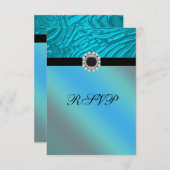 Jewel Blauwgroen Blauw Zebra RSVP (Voorkant / Achterkant)