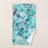 Jewel Blues Leaf Pattern Bad Handdoek (Handdoek)