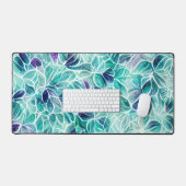 Jewel Blues Leaf Pattern Bureaumat (Keyboard & Muis)