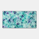 Jewel Blues Leaf Pattern Bureaumat (Voorkant)