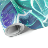 Jewel Blues Leaf Pattern Cadeaupapier (Rol Hoek)