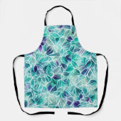 Jewel Blues Leaf Pattern Schort (Voorkant)