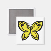 Jewel Butterflies - Geel Magneet (Voorkant / Achterkant)