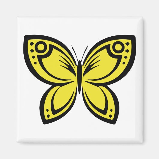 Jewel Butterflies - Geel Magneet (Voorkant)