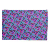 Jewel Butterflies in Purple and Blue Pattern Kussensloop (Achterkant-Links)