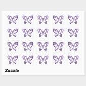 Jewel Butterflies Outline - Paarse Square Sticker (Vel)