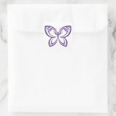 Jewel Butterflies Outline - Paarse Square Sticker (Tas)