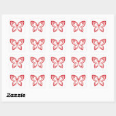 Jewel Butterflies Outline - Red Square Sticker (Vel)