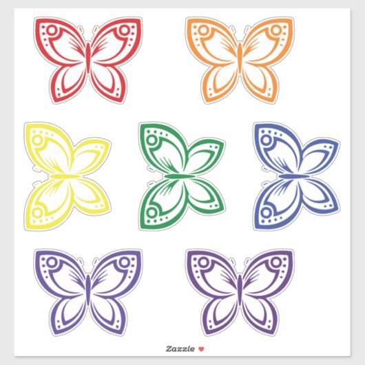 Jewel Butterflies Outline Stocker Set Sticker (Vel)