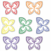 Jewel Butterflies Outline Stocker Set Sticker (Voorkant)
