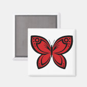 Jewel Butterflies - rood Magneet (Voorkant / Achterkant)
