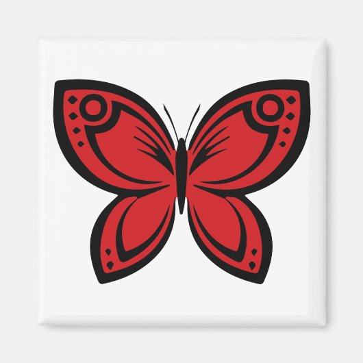 Jewel Butterflies - rood Magneet (Voorkant)