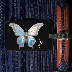 Jewel Butterfly Opal en Zilver Bagagelabel