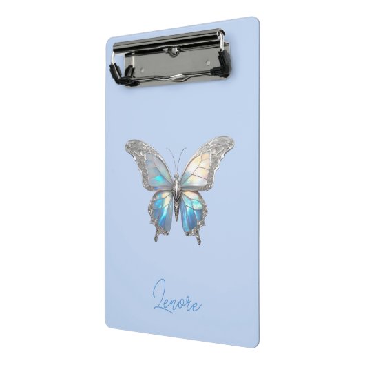 Jewel Butterfly Opal en Zilver Mini Klembord (Angled2)