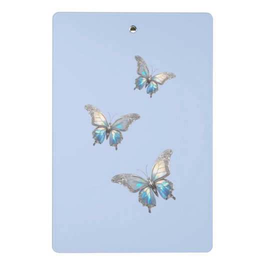 Jewel Butterfly Opal en Zilver Mini Klembord (Achterkant)