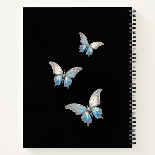 Jewel Butterfly Opal en Zilver Notitieboek (Achterkant)