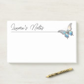 Jewel Butterfly Opal en Zilver Post-it® Notes (Op bureau)