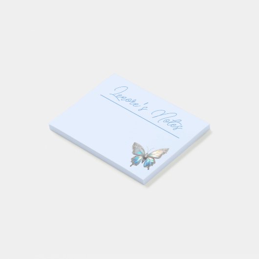 Jewel Butterfly Opal en Zilver Post-it® Notes (Schuin)