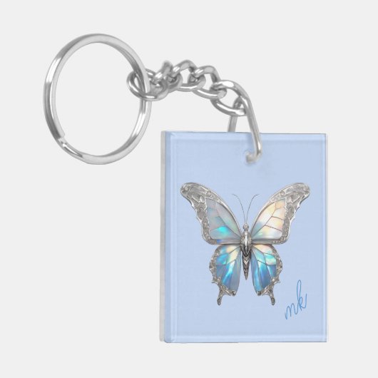 Jewel Butterfly Opal en Zilver Sleutelhanger (Voorkant Links)