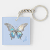 Jewel Butterfly Opal en Zilver Sleutelhanger (Achterkant)